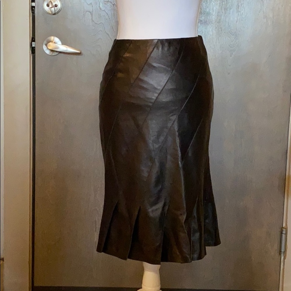 Susan Dell Black Leather Skirt